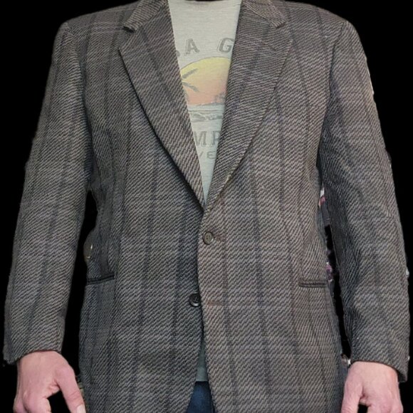 Vintage Murray Goldman Gray Plaid Blazer - Picture 2 of 6